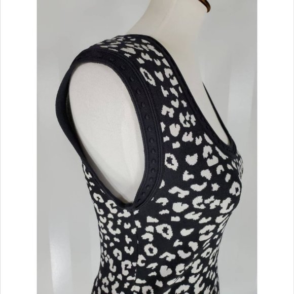 Rebecca Taylor Women Animal Print Round Neck Dress Black Sz S #102 - Picture 8 of 12